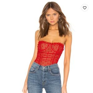 Majorelle Wyn Bodysuit in Red